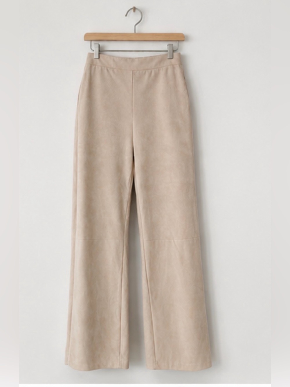 HYFVE Desert Breeze Faux Suede Wide Leg Pants | Cream Beige NWT Medium - Picture 3 of 3